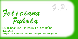 feliciana puhola business card